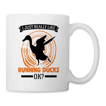 I just really like Running Ducks, ok Laufente - Mug - white - Right
