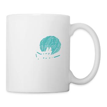 Je n’ai pas besoin d’une vie que j’aime tricoter drôle T-Shirt - Mug blanc - blanc - Droite