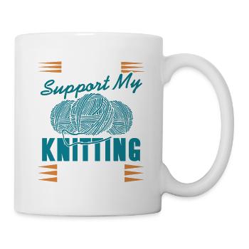 I Work To Support My Knitting Addiction Funny - Mug - white - Right