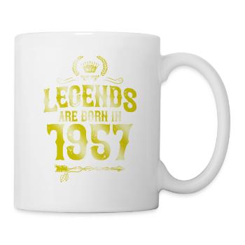 1957 legends born in - Tasse - Weiß - Rechts