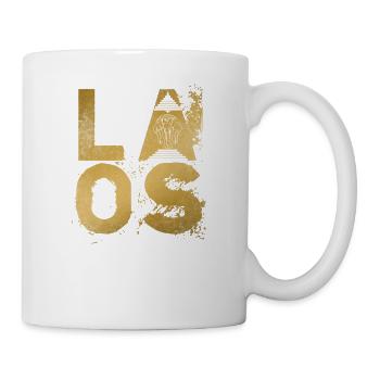Laos Laote Laoten Elefant Alte Flagge I Geschenk - Tasse - Weiß - Rechts