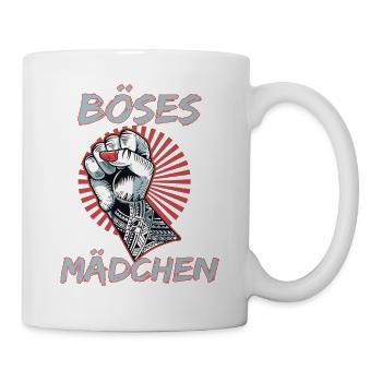 Böses Mädchen für eine Feministin und - Tasse - Weiß - Rechts