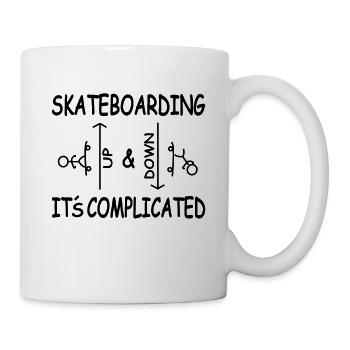 Skateboarding It's Complicated Funny Skateboarder - Mug - white - Right