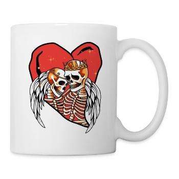 Infinite Love and Romance Gothic Bones Skeleton - Tasse - Weiß - Rechts