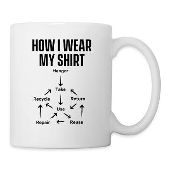 Wie ich mein Hemd trage Lustig Recycelbar - Tasse - Weiß - Rechts
