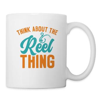Pensez au passe-temps de pêche Reel Thing - Mug blanc - blanc - Droite
