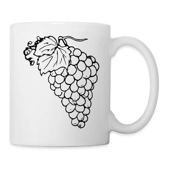 Traube Trauben Illustration Vektor Geschenkidee - Tasse - Weiß - Rechts