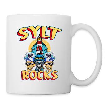 Sylt Allemagne City Island Lighthouse Crâne - Mug blanc - blanc - Droite