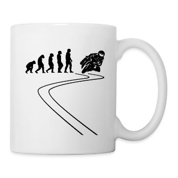 Motorradfahrer Motorcycle Moped Evolution Motorrad - Tasse - Weiß - Rechts