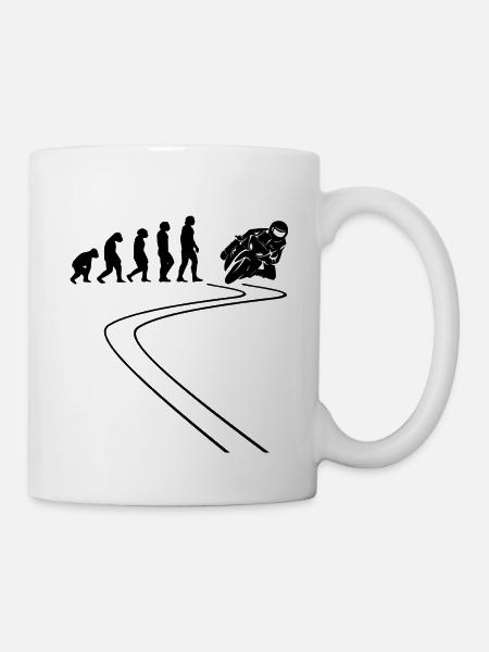 Motocycliste Moto Cyclomoteur Evolution Moto - Mug blanc - blanc