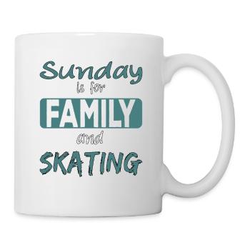 Sunday is for family and Skating Spruch - Tasse - Weiß - Rechts