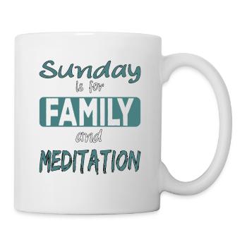 Sunday is for family and meditation saying - Mug - white - Right