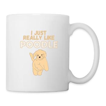 J’aime vraiment Poodles Dog Gift - Mug blanc - blanc - Droite