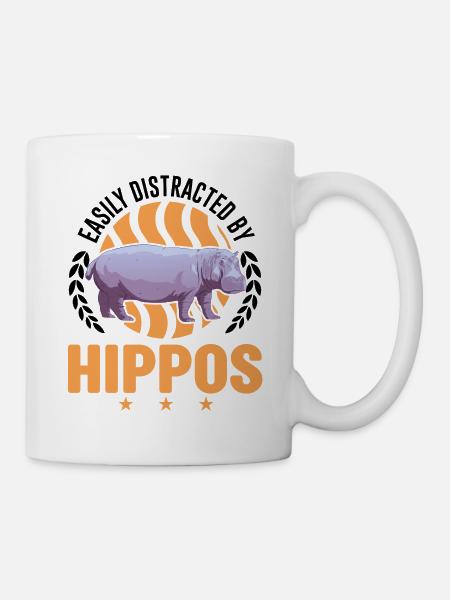 Facilement distrait par Hippos Hippos Hippo Hippo Hippo - Mug blanc - blanc