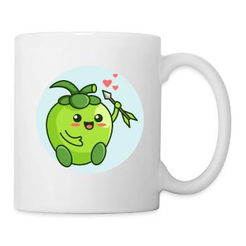 Pomme mignonne bio - Mug blanc - blanc - Droite