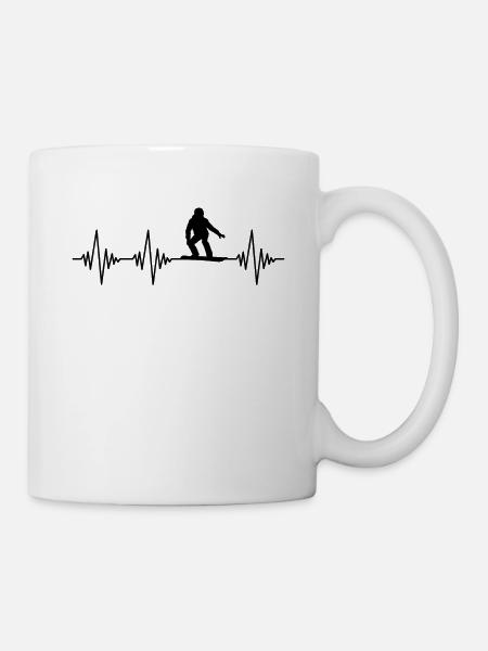 Snowboarding Herzschlag - Tasse - Weiß