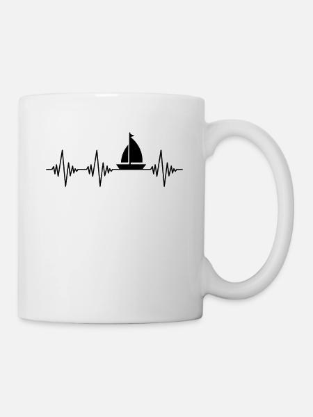 Segeln Herzschlag - Tasse - Weiß