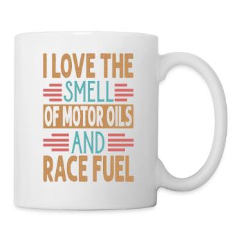 J’adore l’odeur des huiles moteur et du carburant de course - Rac - Mug blanc - blanc - Droite