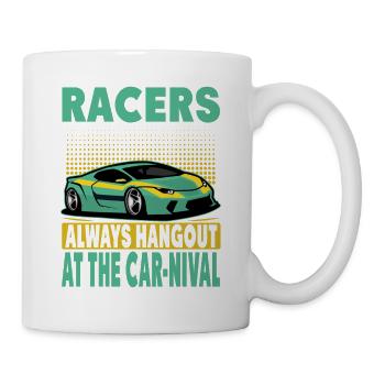 Racers Always Hangout At The Car-Nival - Funny - R - Mug - white - Right