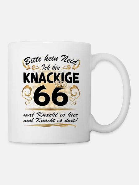 66. Geburtstag Sprüche lustig Frauen - Tasse - Weiß