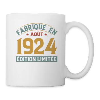Août 1924 Original Idée Cadeau Anniversaire - Mug blanc - blanc - Droite
