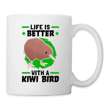 Life is better with a kiwi bird - Mug - white - Right