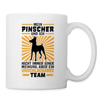 Zwergpinscher und ich sind unschlagbar Pinscher - Tasse - Weiß - Rechts