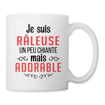 Je suis râleuse un peu chiante mais adorable - Mug blanc - blanc - Droite