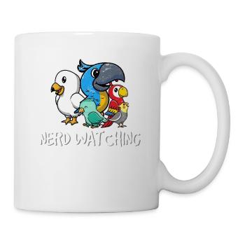 Nerd Watching Funny Birdwatching Funny Bird Watchi - Mug - white - Right