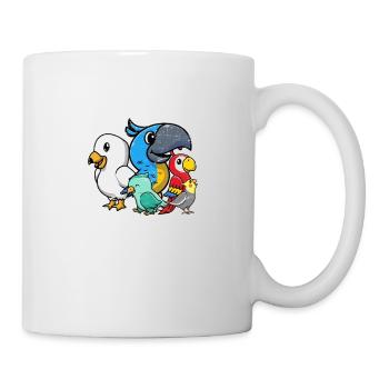 On m’a dit qu’il y aurait des oiseaux amateurs d’oiseaux drôles - Mug blanc - blanc - Droite