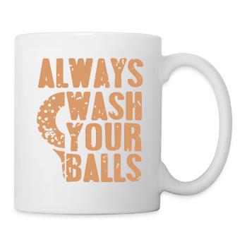 Lavez toujours vos balles Drôle de t-shirt de golf - Mug blanc - blanc - Droite