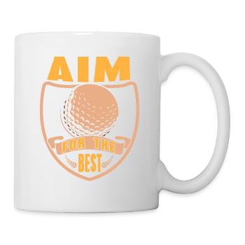 Aim For The Best Awesome Golfing Designs Present - Tasse - Weiß - Rechts