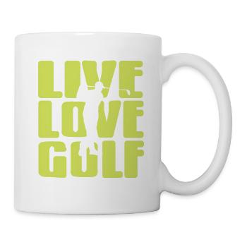 Live Love Golf Awesome Cool Golfing T-Shirt - Mug - white - Right