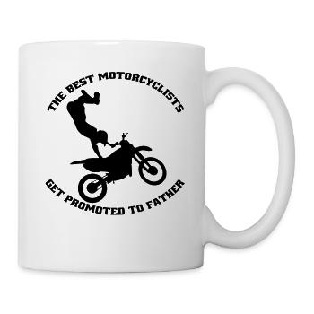 Moto Papa Motorcross Père Cyclomoteur Motocycliste - Mug blanc - blanc - Droite