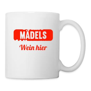 Sorry Mädels ich bin nur wegen Wein hier - Tasse - Weiß - Rechts