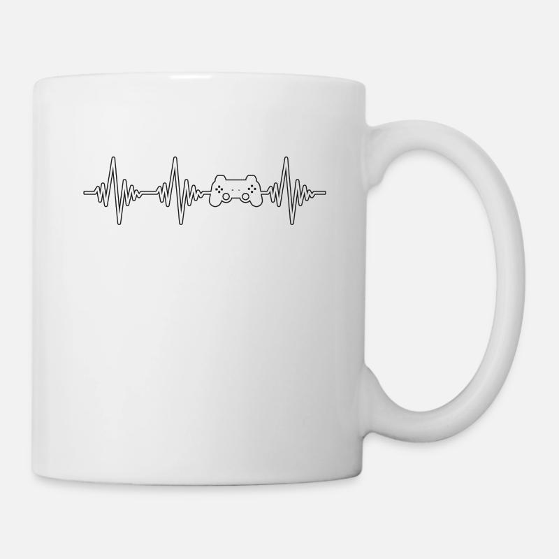 battement de cœur du contrôleur de jeu - Mug blanc - blanc