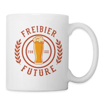 Biertrinker Freibier For Future - Tasse - Weiß - Rechts