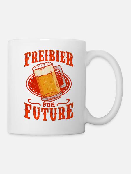 Biertrinker Freibier For Future - Tasse - Weiß