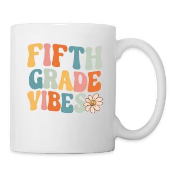 Fifth Grade Vibes 5th Grade Retro Back To School - Mug - white - Right