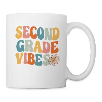 Second Grade Vibes 2nd Grade Retro Back To School - Mug - white - Right