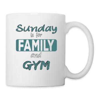 Sunday is for family and GYM saying - Mug - white - Right