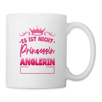 Angeln Anglerin - Tasse - Weiß - Rechts