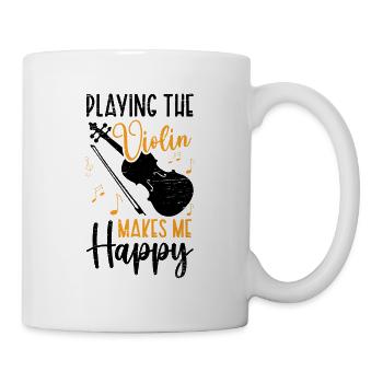 Violine Macht Mich Glücklich Geigenmusiker Musik - Tasse - Weiß - Rechts