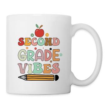 Second Grade Vibes 2nd Grade Retro Back To School - Mug - white - Right