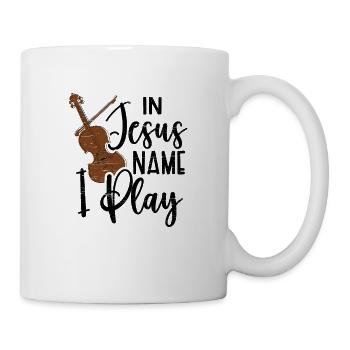 Jesus Name Geigenmusiker Musikgeiger - Tasse - Weiß - Rechts