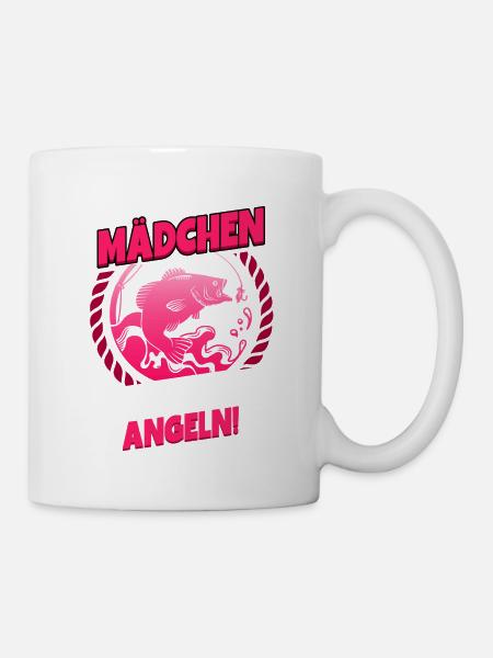 Angeln Anglerin - Tasse - Weiß