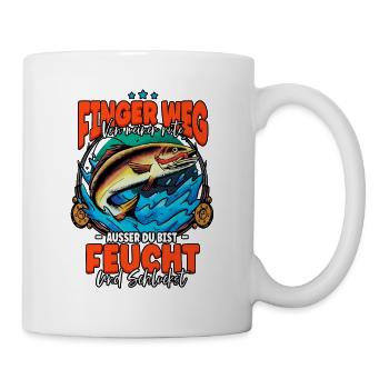 Finger Weg Von Meiner Rute Angeln Angler - Tasse - Weiß - Rechts