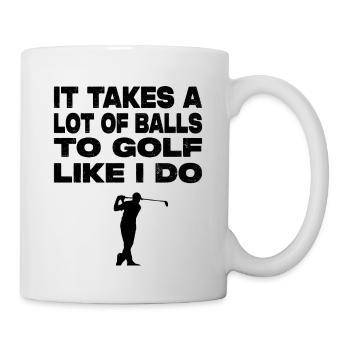 Il faut beaucoup de balles au golf comme je le fais - Mug blanc - blanc - Droite