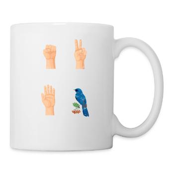 Ciseaux en papier de roche Rien ne vaut l’observation des oiseaux Bi - Mug blanc - blanc - Droite