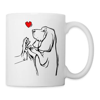 Basset Hound - Tasse - Weiß - Rechts